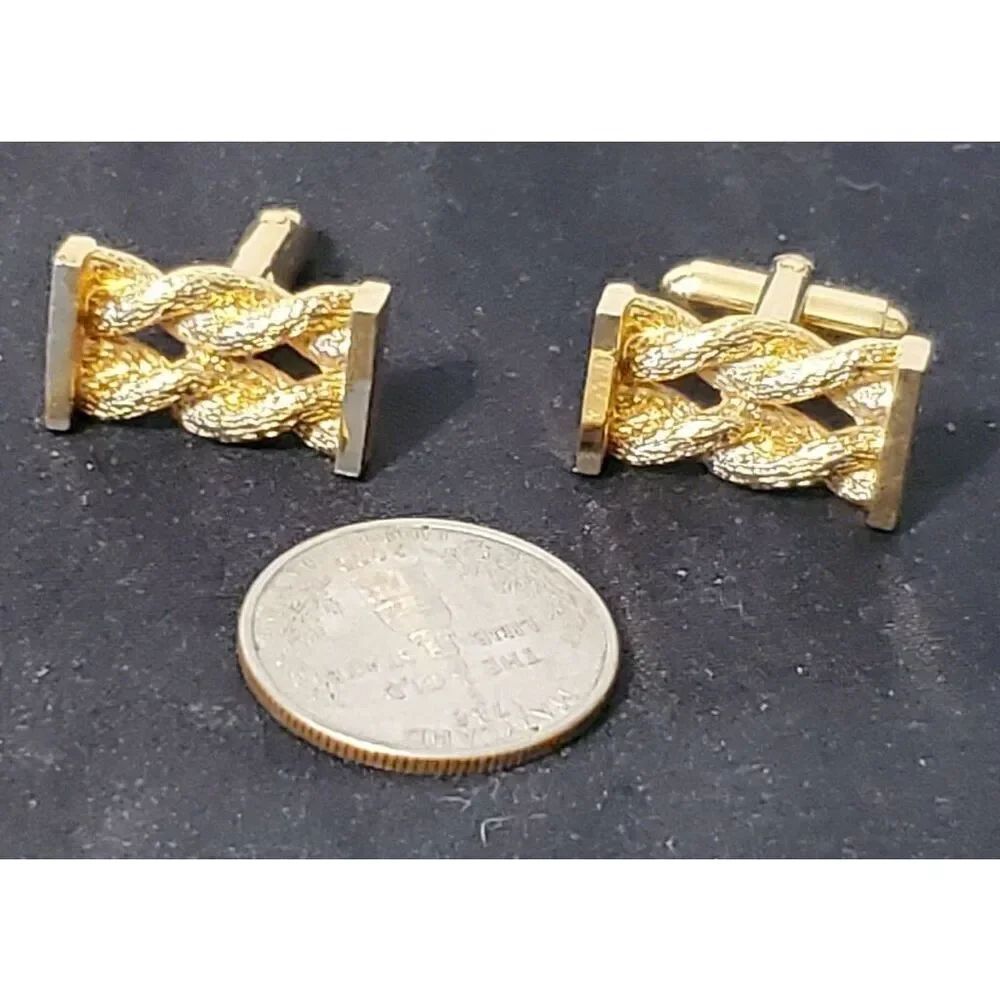 Vintage Classic Dante Cufflinks Textured Twisted Rope 1in
